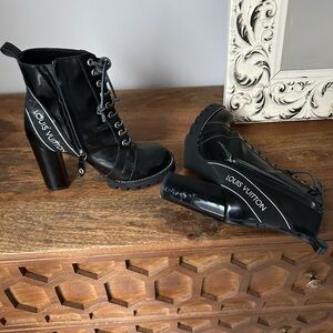 Louis Vuitton Black Ankle Boots with Side Zipper